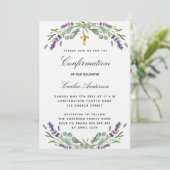 Invitation Confirmation lavande violet floraux luxe (Debout devant)