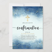 Invitation Confirmation Marine Et Gold Boy (Devant)