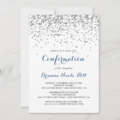 Invitation Confirmation minimaliste Confetti Argent (Devant)