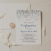 Confirmation minimaliste Confetti Argent