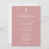 Invitation Confirmation minimaliste moderne Dusty Rose (Devant)