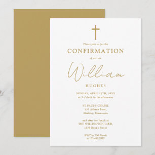 Invitation Confirmation minimaliste moderne Gold Elegant
