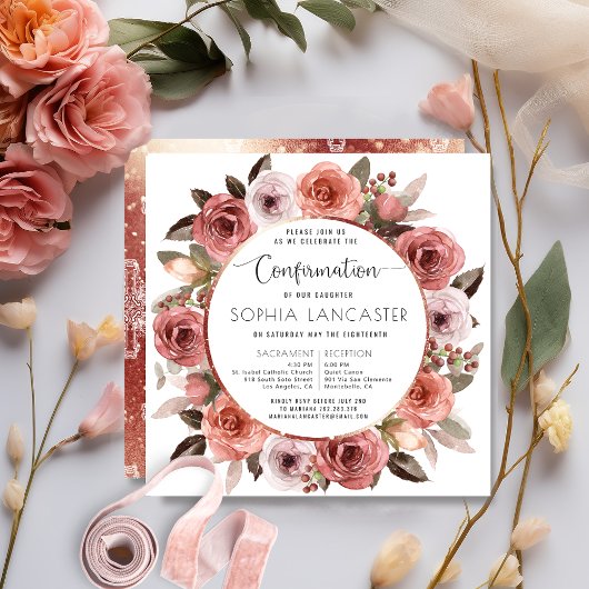 Invitation Confirmation, or Rose et floral