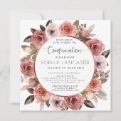 Invitation Confirmation, or Rose et floral (Devant)