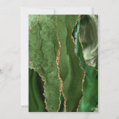 Invitation Confirmation Pailleté Agate Verte et Or (Dos)
