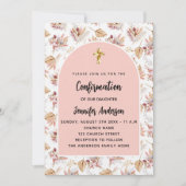 Invitation Confirmation pampas fleurs rose or luxe (Devant)