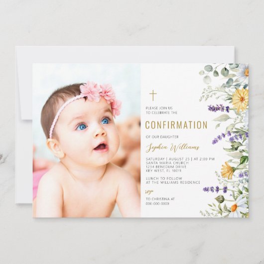 Invitation Confirmation photo Chamomile & Eucalyptus (Devant)