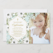 Invitation Confirmation photo de la floraison bleue des anémo (Devant)