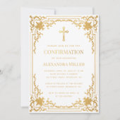 Invitation Confirmation Photo Faux Gold Foil Vintage Élégant (Devant)