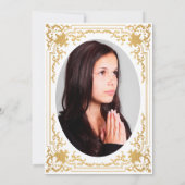 Invitation Confirmation Photo Faux Gold Foil Vintage Élégant (Dos)