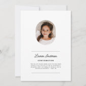 Invitation Confirmation photo minimaliste simple et moderne (Dos)