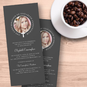 Invitation Confirmation   Photo personnalisée et croix simple