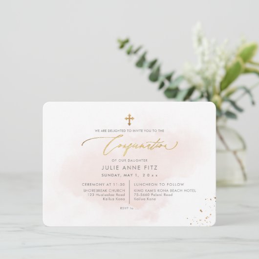 Invitation Confirmation PixDezines H2 Blush Pink Washed (Debout devant)