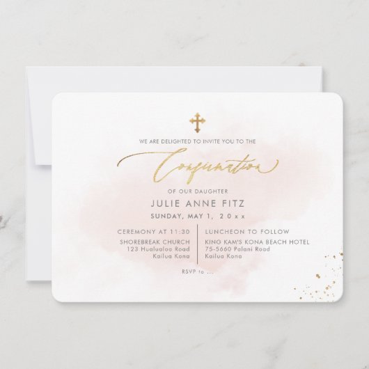 Invitation Confirmation PixDezines H2 Blush Pink Washed (Devant)