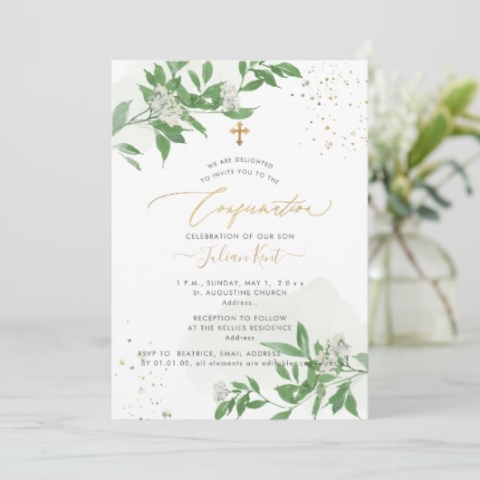 Invitation Confirmation PixDezines H2 de fleurs blanches (Debout devant)