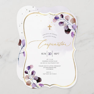Invitation Confirmation PixDezines H2 Purple Eucalyptus