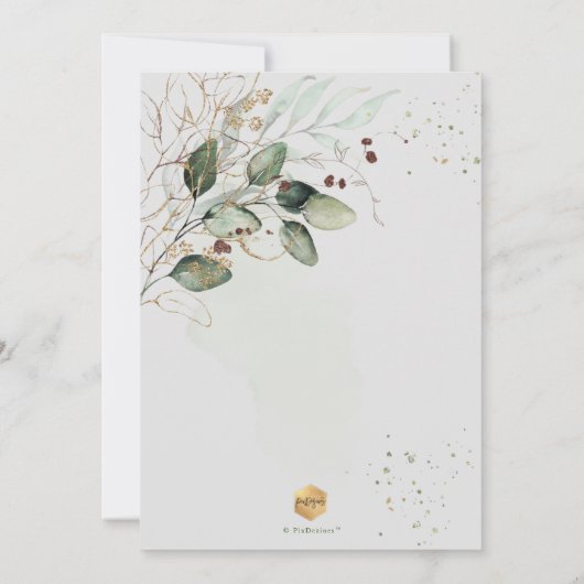 Invitation Confirmation PixDezines H2 Rustic Gum Eucalyptus (Dos)