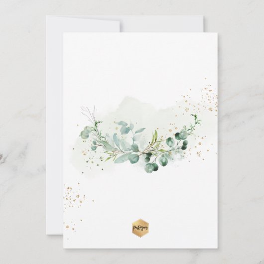 Invitation Confirmation PixDezines Rustique H2 Eucalyptus (Dos)