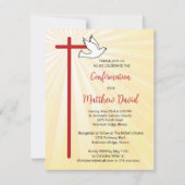 Invitation Confirmation pour Boy Cross Dove Gold Rays (Devant)