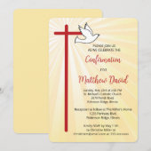 Invitation Confirmation pour Boy Cross Dove Gold Rays (Devant / Derrière)