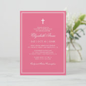 Invitation Confirmation Pour Elle | Croix classique élégante (Debout devant)