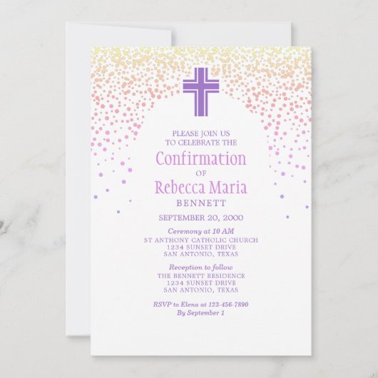 Invitation Confirmation pour filles (Devant)