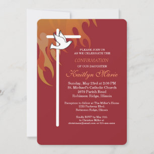 Invitation Confirmation pour la Croix de la Colombe sur Rouge