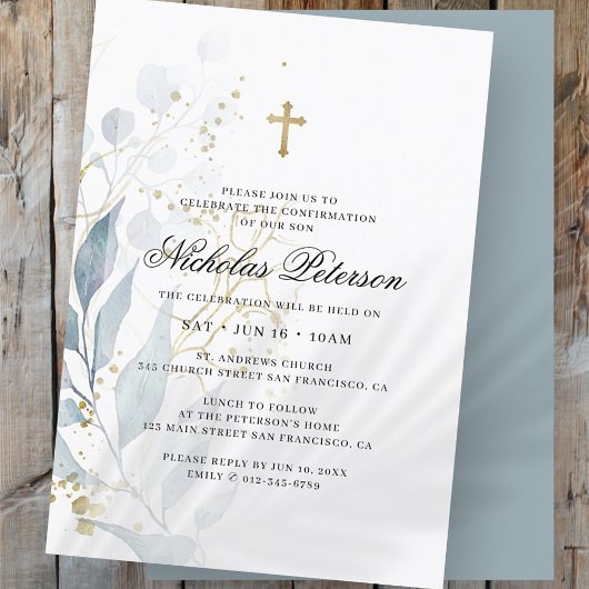 Invitation Confirmation Pour Lui | Croix d'or du Foliage