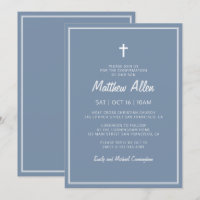 Confirmation Pour Lui Moderne Simple Frame Cross