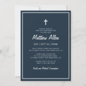 Invitation Confirmation Pour Lui Moderne Simple Frame Cross (Devant)