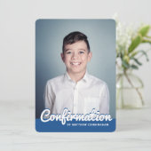 Invitation Confirmation Pour Lui Photo Personnalisée Moderne (Debout devant)