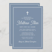 Invitation Confirmation Pour Lui Simple Élégant Croix Moderne (Devant / Derrière)