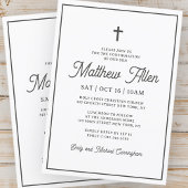 Invitation Confirmation Pour Lui Simple Élégant Croix Moderne