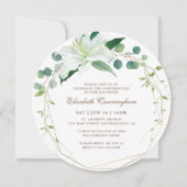 Invitation Confirmation Pour Sa Flore Blanche Géométrique Mod (Devant)