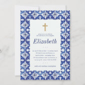 Invitation Confirmation Pour Ses Carreaux Bleus Méditerranéen (Devant)