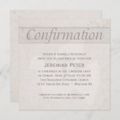 Invitation Confirmation Saint-Esprit Dove Avec Cross Taupe (Devant / Derrière)