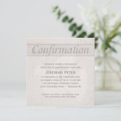 Invitation Confirmation Saint-Esprit Dove Avec Cross Taupe (Debout devant)