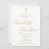 Invitation Confirmation Signature Or Moderne Dorée (Devant)