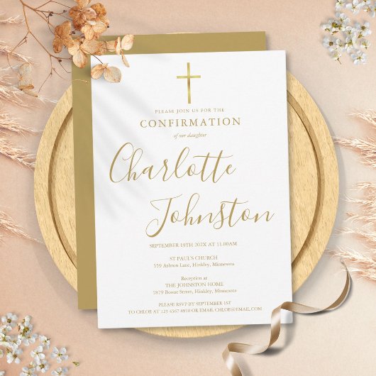 Invitation Confirmation Signature Or Moderne Dorée