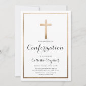 Invitation Confirmation simple et moderne de la frontière or  (Devant)