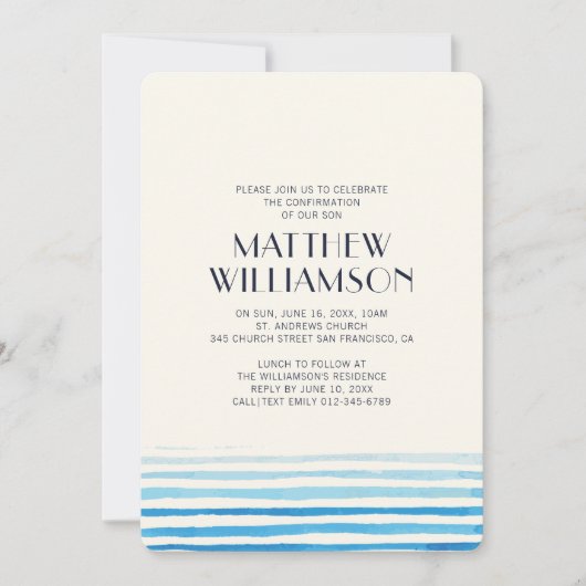 Invitation Confirmation simple| Garçon (Devant)