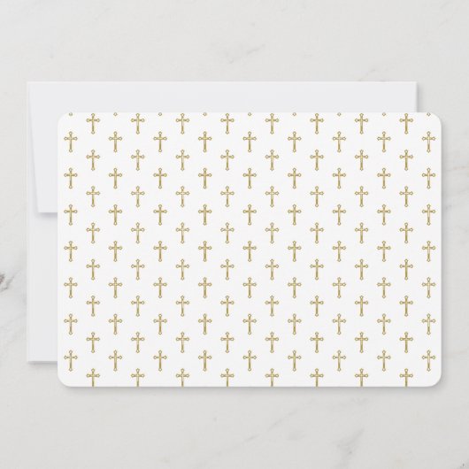 Invitation Confirmation simple Gold & White Holy Cross (Dos)