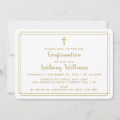 Invitation Confirmation simple Gold & White Holy Cross (Devant)