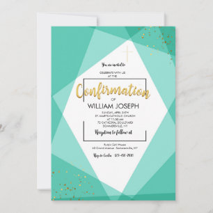 Invitation Confirmation turquoise et Gold