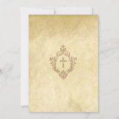 Invitation Confirmation vintage Cimier antique Croix religieu (Dos)