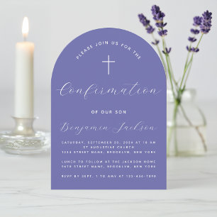 Invitation Confirmation Violet Arch Moderne Simple écriture