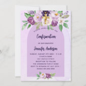 Invitation Confirmation violet fleurs violet traversent le lu (Devant)