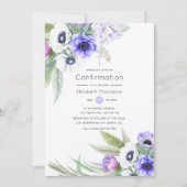 Invitation Confirmation Violet pastel et floral plum (Devant)