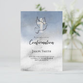 Invitation Confirmations | marbre bleu gris (Debout devant)