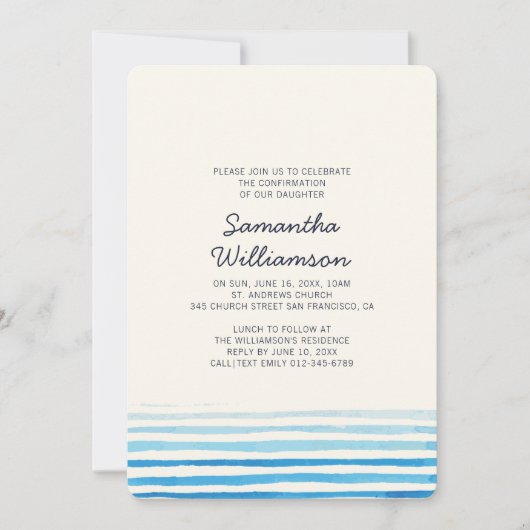 Invitation Confirmations | Rayures d'aquarelle modernes (Devant)